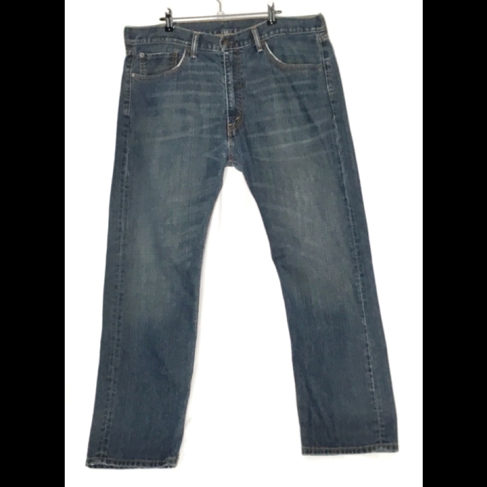 💎Levi’s Mens 505 Regular Fit Straight Leg Jeans Size 38x30 Med Wash 100% Cotton